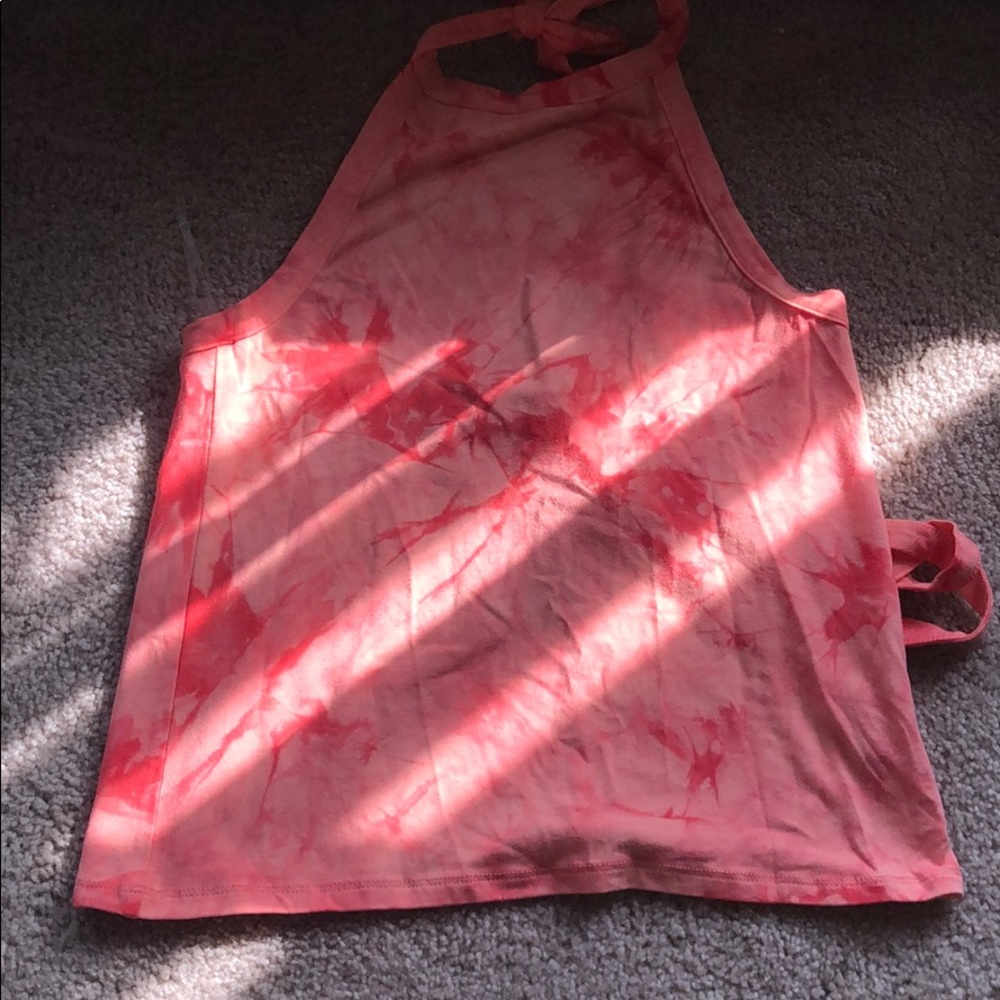 Tie-dye halter top with a tie back